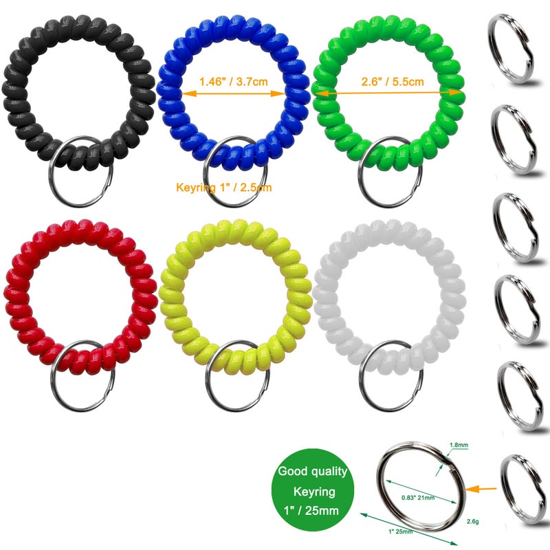 HoAoOo Wrist Keychain - Spring Spiral Stretch Coil Wristband Key Ring Key Chain, for Gym, Pool, ID Badge,Keys - Image 5